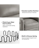 Josefa Genuine Leather Upholstered Swivel Rocker Recliner