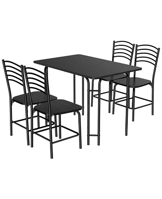 5 Pieces Wood Rectangular Dining Table Set