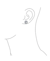 Bling Jewelry Set of 2 Classic Crown Black Clear 1.5 Ct Cz Stud Earring Silver Plated