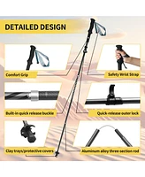 Naturehike 1pc Aluminum Trekking Poles, Lightweight Folding Hiking Poles, Adjustable 115-135cm, Compact 36cm, Walking Sticks for Hiking & Camping