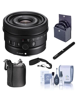 Sony Fe 24mm f/2.8 G Lens for Sony E, Bundle with ProOptic 49mm Filter Kit, Lens Cap Tether, Lens Pouch, Lens Cleaner, Cleaning Kit