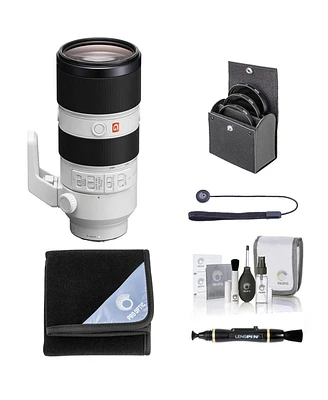 Sony Fe 70-200mm f/2.8 Gm Oss Lens for Sony E, Bundle with 77mm Filter Kit, Lens Wrap, Lens Cleaner, Cleaning Kit, Lens Cap Tether