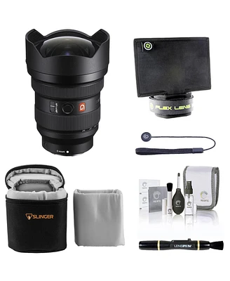 Sony Fe 12-24mm f/2.8 Gm Lens for Sony E, Bundle with Lens Shade, Lens Cleaner, Cleaning Kit, Lens Cap Tether