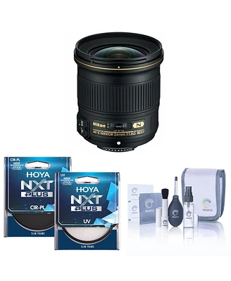 Nikon 24mm f/1.8G Ed Af-s Nikkor Lens, Bundle with Hoya Nxt Plus Uv+Cpl Filter Kit, Cleaning Kit