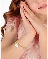 Tiny Blessings Children's 14k gold 4mm Beads & Engraved Initial Girls' 6.25" Bracelet