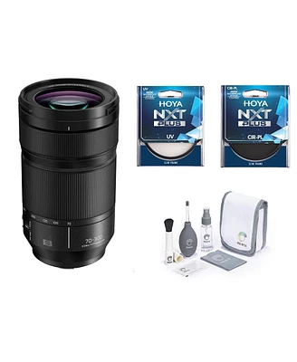 Panasonic Lumix S 70-300mm f/4.5-5.6 Lens for L Mount, Bundle with Hoya Nxt Plus 77mm Cpl+Uv Filter Kit, Cleaning Kit