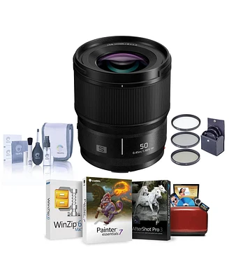 Panasonic Lumix S 50mm f/1.8 Lens for L Mount, Bundle with ProOptic 67mm Filter Kit, Mac Software Kit, Filter Kit, Cleaning Kit