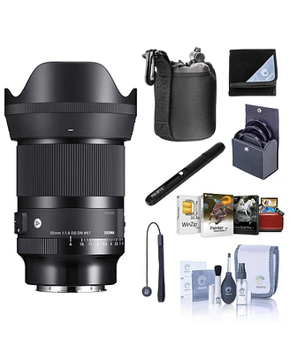 Sigma Af 35mm f/1.4 Dg Dn Art Lens for Sony E, Bundle with Corel Mac Software Suite, 67mm Filter Kit, Case, Wrap, Lens Cleaner, Cleaning Kit, Lens Cap