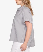 Hearts Of Palm Plus Stripe Pull Over Top