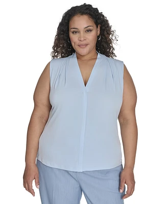 Calvin Klein Plus Size Sleeveless V-Neck Top
