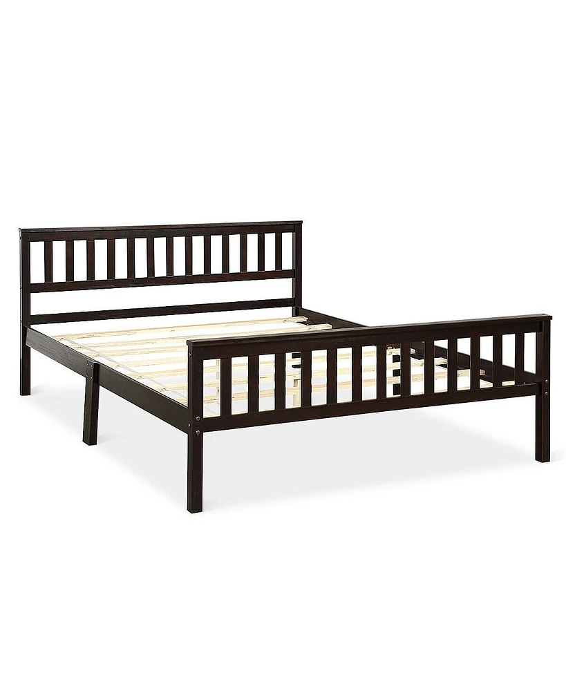 Wood Bed Frame Support Platform with Headboard and Footboard