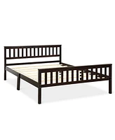 Wood Bed Frame Support Platform with Headboard and Footboard