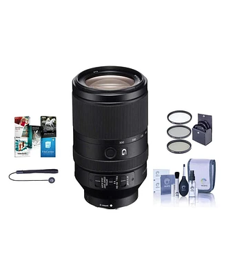 Sony Fe 70-300mm f/4.5-5.6 G Oss E-Mount Lens - Bundle With 72mm Filter Kit, Cleaning Kit, Lens Wrap (19x19), Lenscap Leash, Pc Software Package
