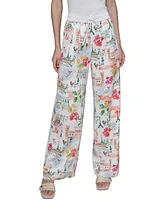 Karl Lagerfeld Paris Petite Multi-Print Soft Pants