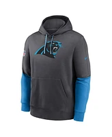 Nike Men's Anthracite Carolina Panthers 2024 Sideline Club Pullover Hoodie