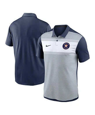 Nike Men's White/Navy Houston Astros Vapor Striped Performance Polo Shirt