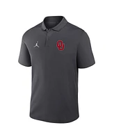 Jordan Men's Anthracite Oklahoma Sooners Primetime Victory Primary Logo Performance Polo Shirt