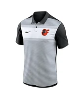 Nike Men's White/Black Baltimore Orioles Vapor Striped Performance Polo Shirt