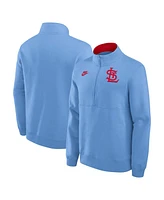 Nike Men's Light Blue St. Louis Cardinals Cooperstown Collection Fleece Half-Zip Pullover Sweatshirt