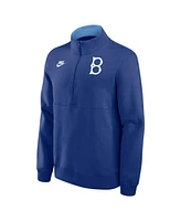 Nike Men's Royal Brooklyn Dodgers Cooperstown Collection Fleece Half-Zip Pullover Sweatshirt