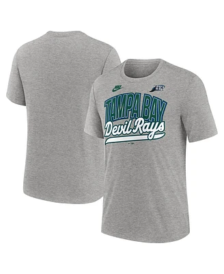 Nike Men's Heather Gray Tampa Bay Rays Cooperstown Collection Retro Tri-Blend T-Shirt