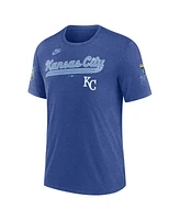 Nike Men's Heather Royal Kansas City Royals Cooperstown Collection Eras Tri-Blend T-Shirt