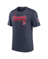 Nike Men's Heather Navy Minnesota Twins Cooperstown Collection Eras Tri-Blend T-Shirt