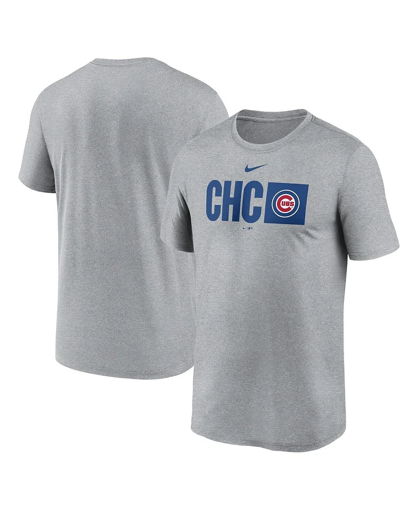 Nike Men's Heather Gray Chicago Cubs Tri-Code Legend T-Shirt