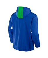 Fanatics Men's Royal Seattle Sounders Fc Free Kick Woven Quarter-Zip Hoodie Jacket