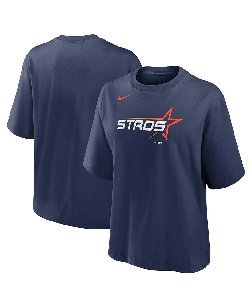 Nike Women's Navy Houston Astros 2025 City Connect Logo Boxy T-Shirt