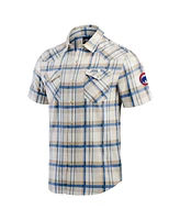 Fanatics Men's Royal Chicago Cubs Plaid Full-Snap Shirt