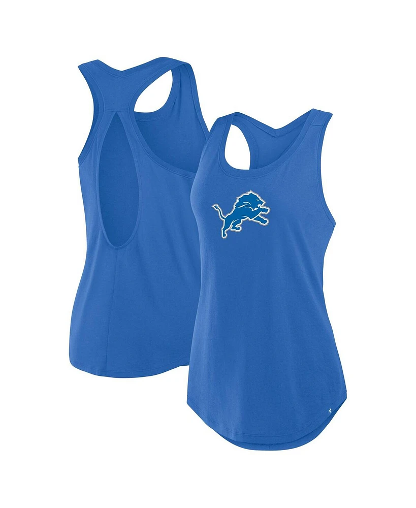 Fanatics Women's Blue Detroit Lions Iron Fan Tank Top