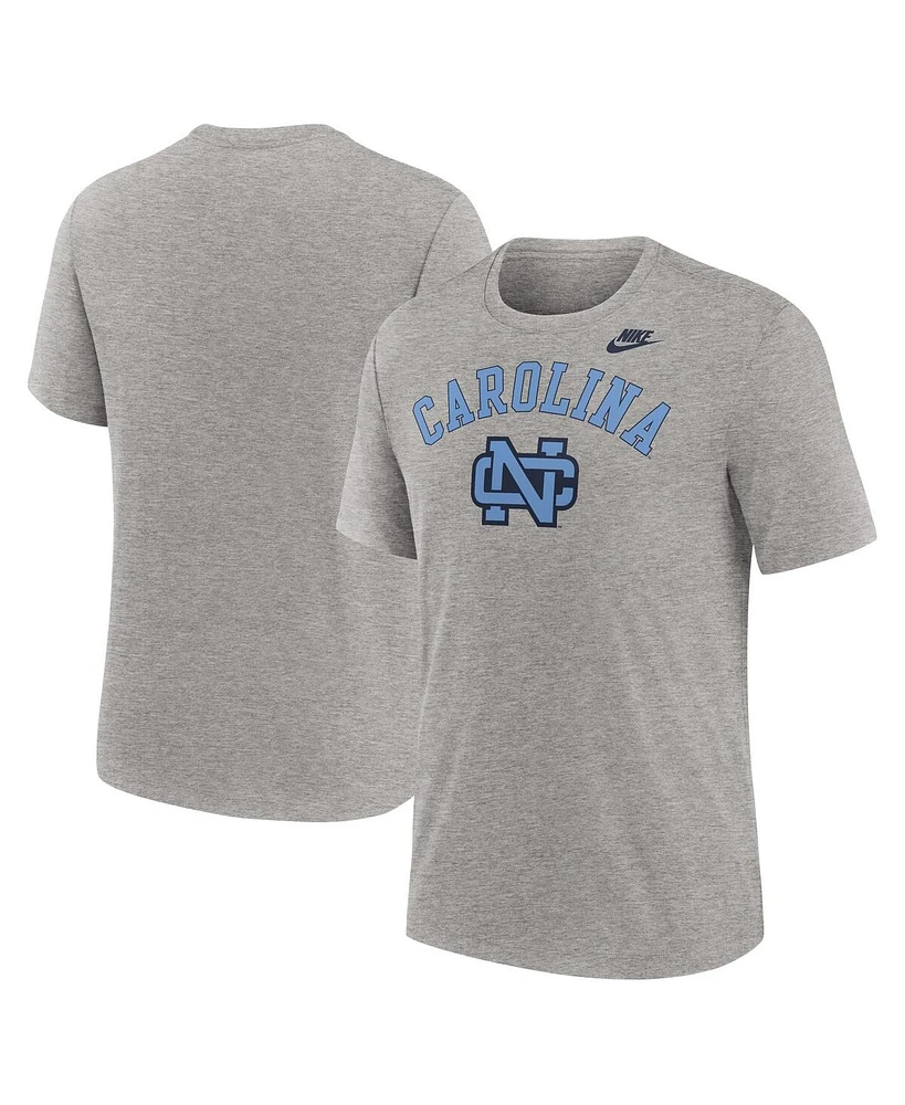 Nike Men's Heather Gray North Carolina Tar Heels Legacy Arch Tri-Blend T-Shirt