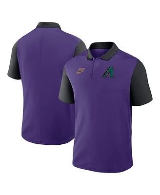 Nike Men's Purple/Black Arizona Diamondbacks Cooperstown Collection Color-Block Victory Performance Polo Shirt