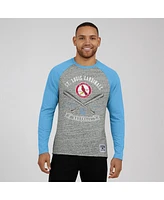 Fanatics Men's Heather Gray St. Louis Cardinals Raw Edge Raglan Long Sleeve Baseball T-Shirt