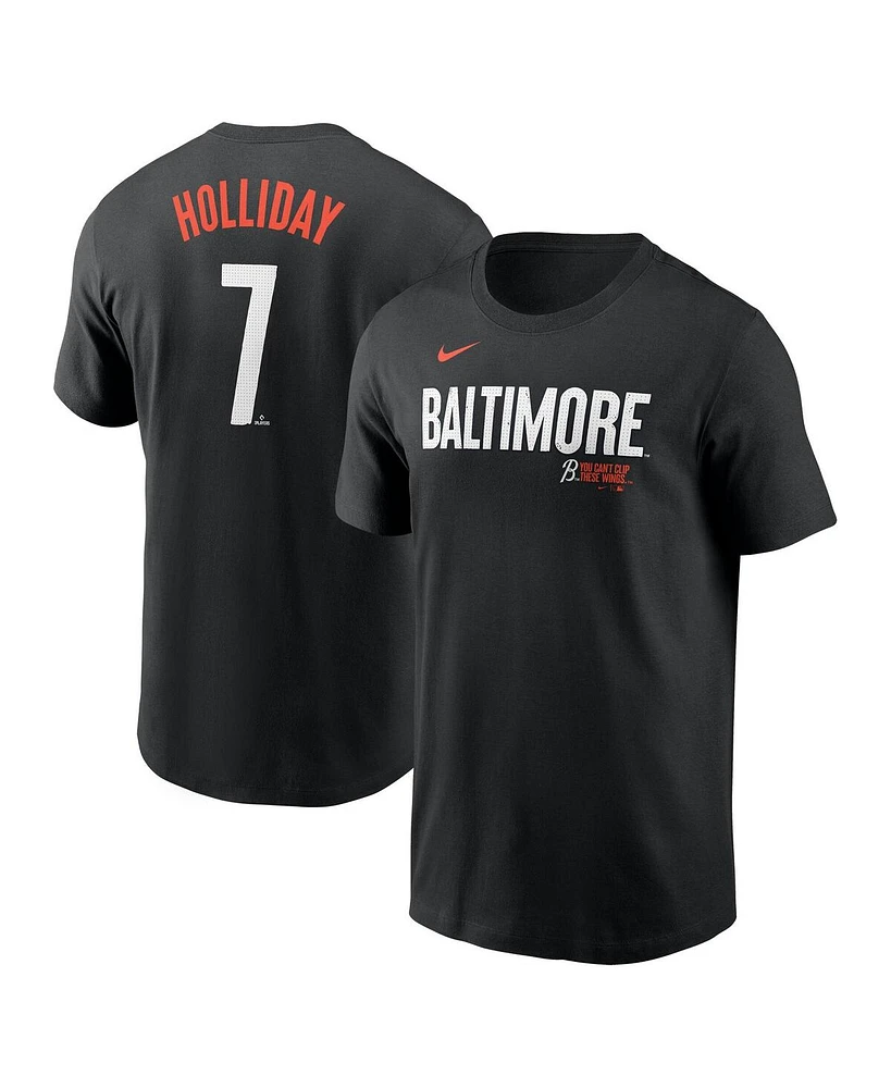 Nike Men's Jackson Holliday Black Baltimore Orioles 2024 City Connect Fuse Name Number T-Shirt