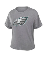 Fanatics Women's Heather Gray Philadelphia Eagles Tribute Tri-Blend T-Shirt