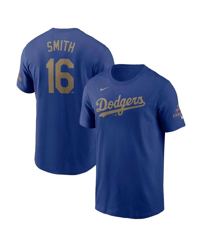 Nike Men's Will Smith Royal Los Angeles Dodgers 2025 Gold Collection Name Number T-Shirt