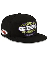 New Era Men's Black Kansas City Chiefs Super Bowl Lix Tarmac Split Panel 9FIFTY Snapback Hat