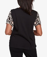 Alfred Dunner Petite Natural Instinct Crochet Flower Tee