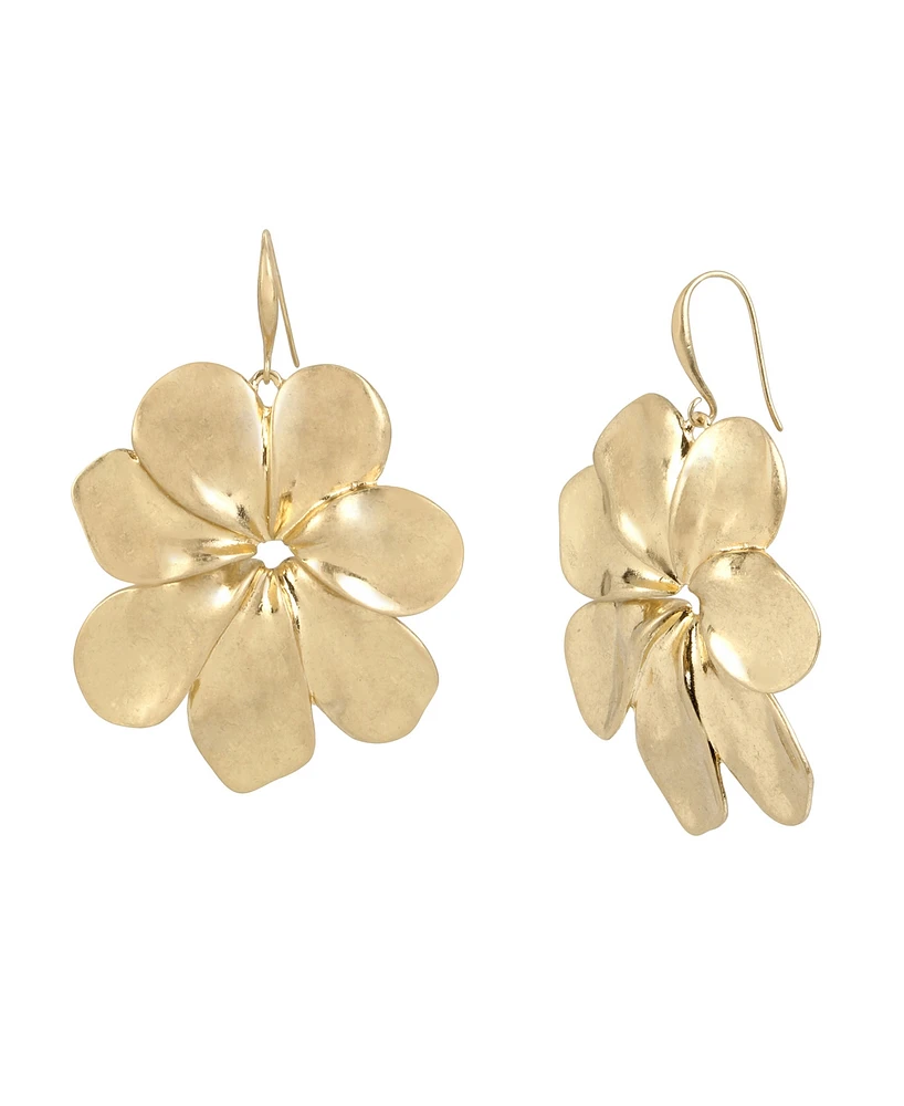 Robert Lee Morris Soho Gold Statement Flower Drop Earrings