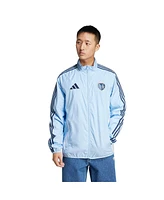 Adidas Men's Sky Blue/White Sporting Kansas City 2025 Anthem Reversible Full-Zip Jacket