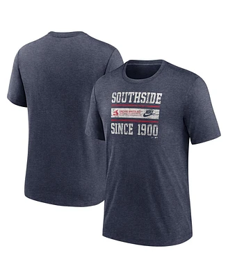 Nike Men's Heather Navy Chicago White Sox Cooperstown Collection Local Stack Tri-Blend T-Shirt