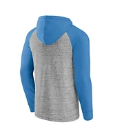 Fanatics Men's Gray/Heather Royal Los Angeles Dodgers Single Play Speckled Lightweight Pullover Hoodie