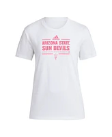 Adidas Women's White Arizona State Sun Devils 2024 Breast Cancer Awareness Pregame T-Shirt