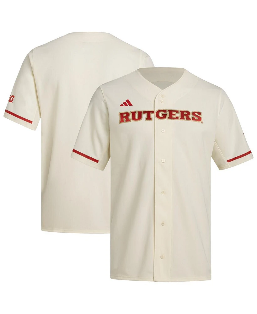 Adidas Men's Cream Rutgers Scarlet Knights Replica Baseball Jersey