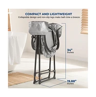 SereneLife Portable Dog Bath Tub with Drain System & Leash Restraint, Gray/Black