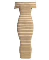 Jluxlabel Women's Off The Shoulder Striped Dress