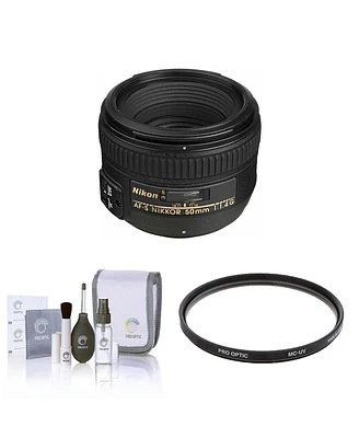 Nikon 50mm f/1.4G Af-s Nikkor Lens, Bundle with ProOptic 58mm Multi Coated Uv Slim Filter, Cleaning Kit