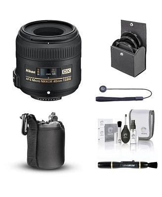 Nikon 40mm f/2.8G Dx Af-s Micro Nikkor Lens, Bundle with ProOptic 52mm Filter Kit, Lens Case, Lens Cleaner, Cleaning Kit, Lens Cap Tether
